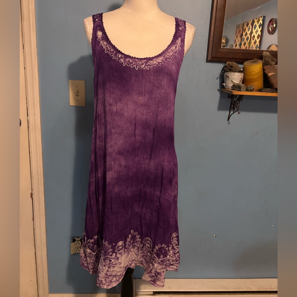 Vintage, India Boutique, Purple, Tie Dye, Dress